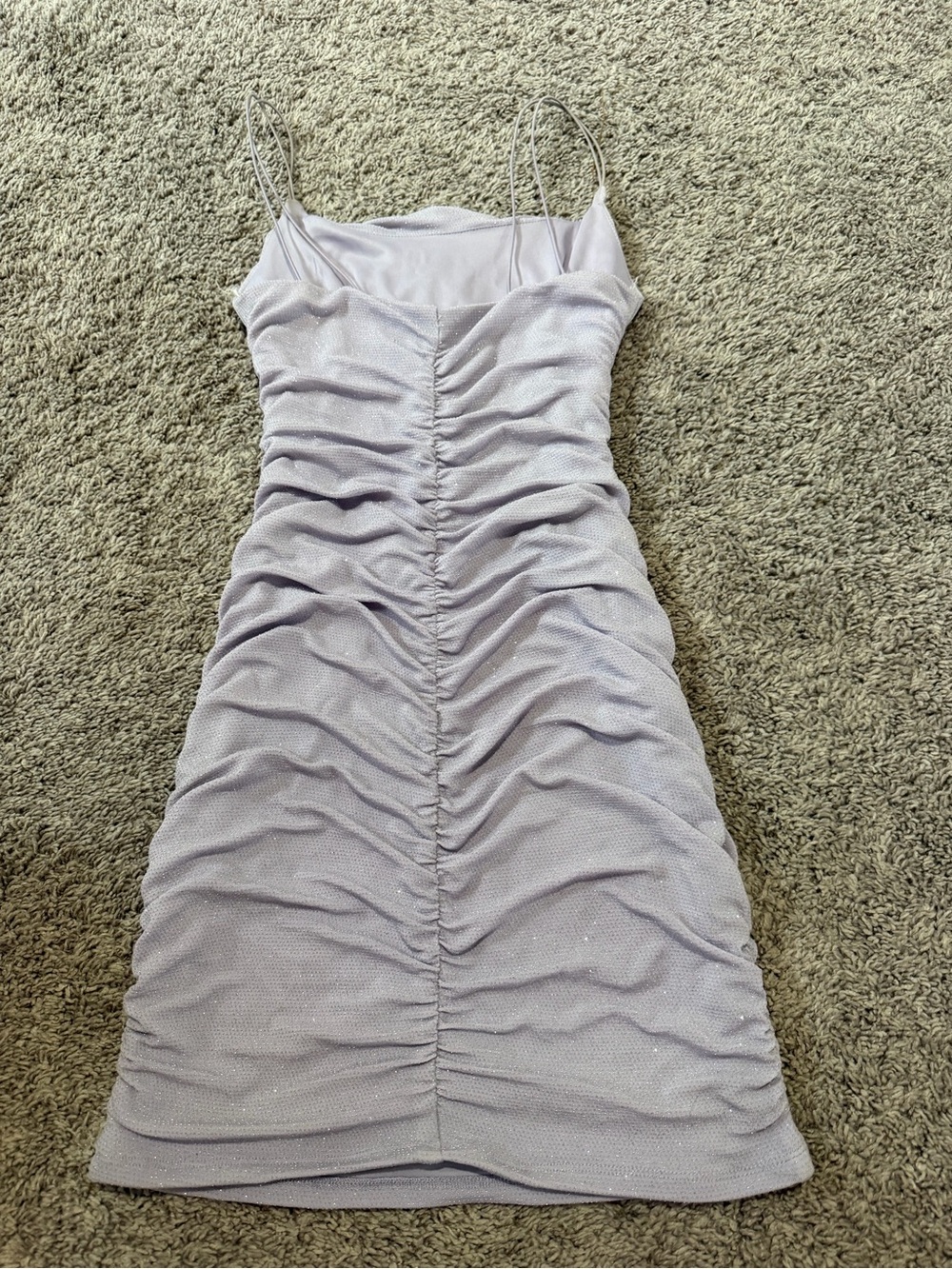 Windsor Lavender Ruched Slip Dress with Spaghetti Straps